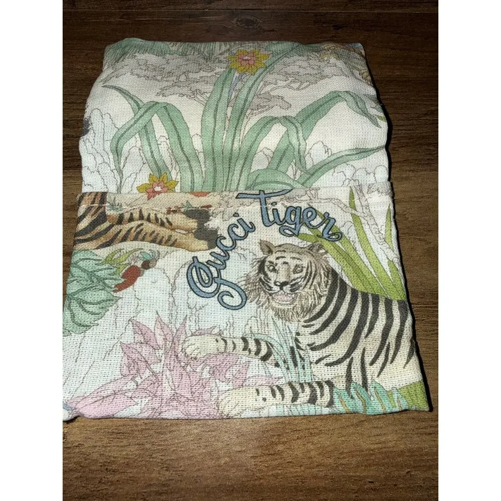 Rare Gucci Tiger GG Supreme Card Case Wallet Brown Coated Canvas Web Stripe